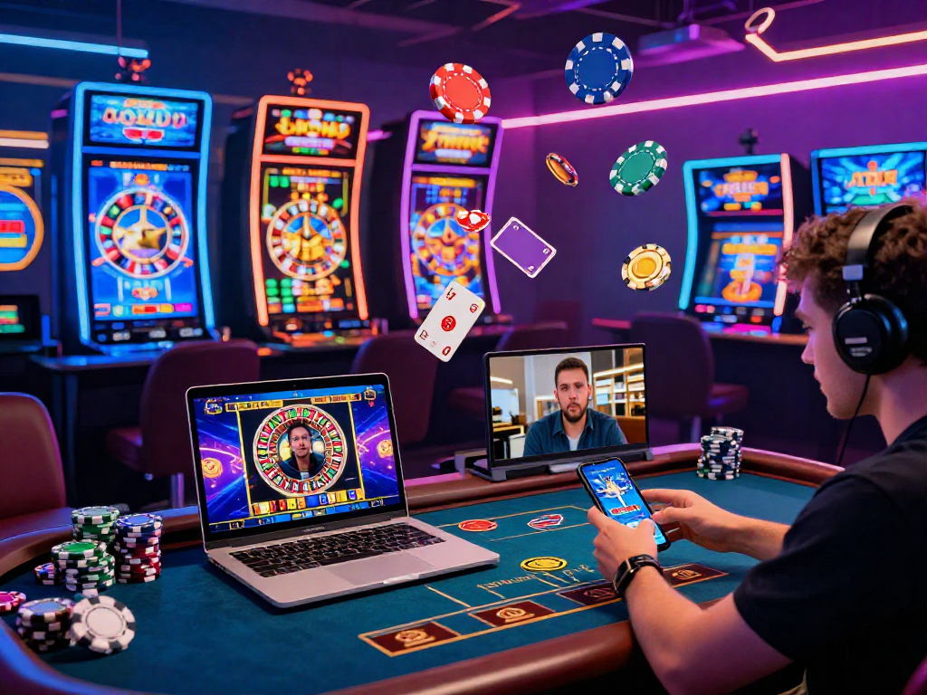 i migliori casino non AAMS con giocatori coinvolti in un ambiente di gioco virtuale vibrante e dinamico.