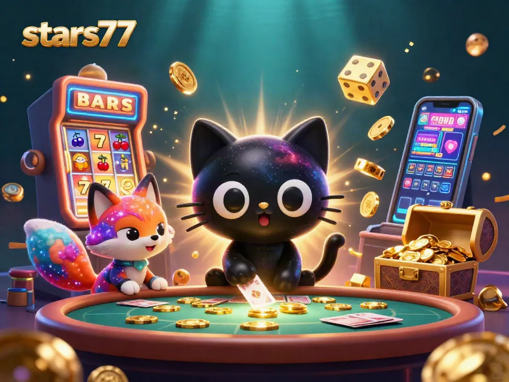 Menggoda dengan permainan slot di platform stars77 di kasino digital yang penuh warna.