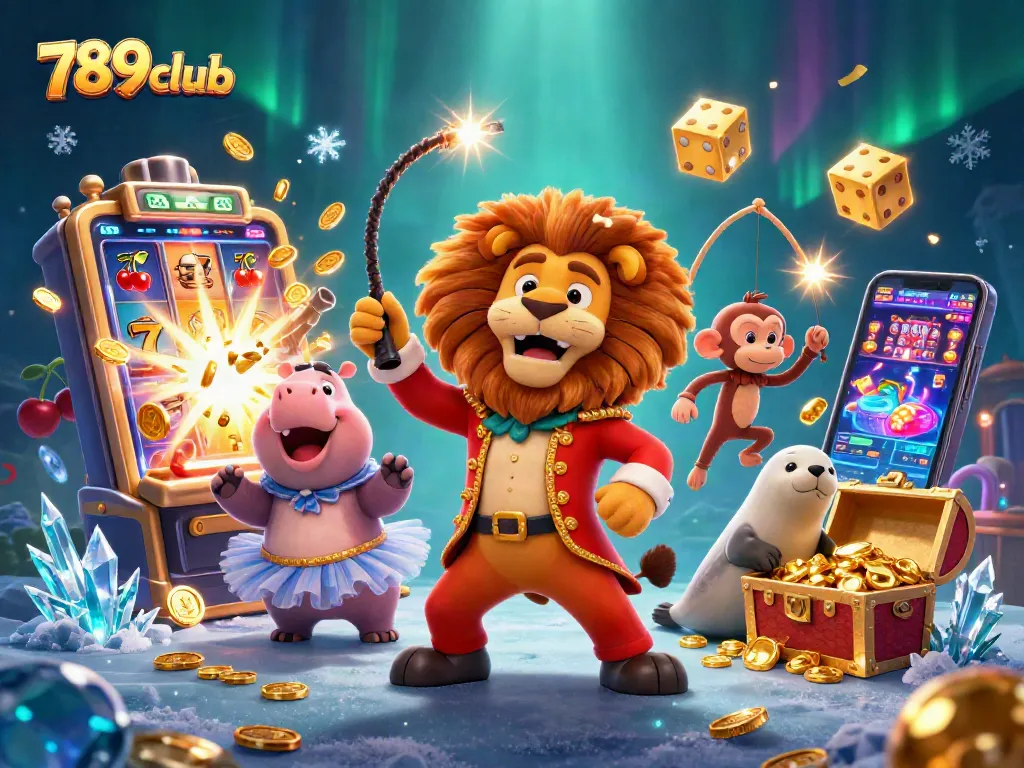Win big with 789club in this vibrant, dynamic casino scene filled with exciting game elements.
