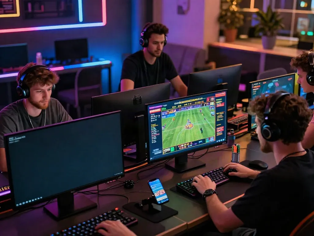 Exciting online gaming atmosphere showcasing players engaged at https://ku88vt.com/ with vibrant LED lights.