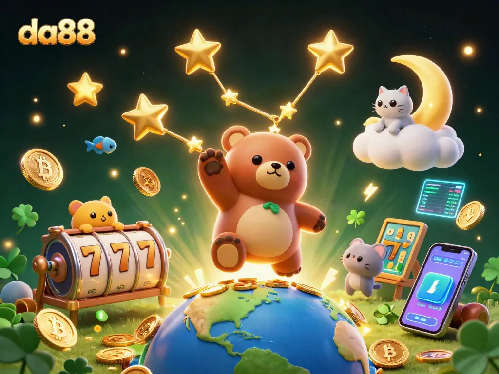 Engage with da88 for thrilling slot experiences and vibrant gaming elements in a magical scene.