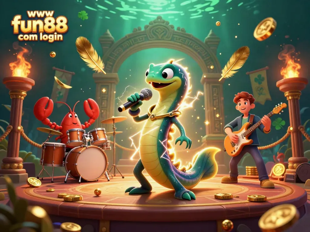 Experience vibrant gaming with www fun88 com login featuring a musical electric eel and friends in an underwater casino.