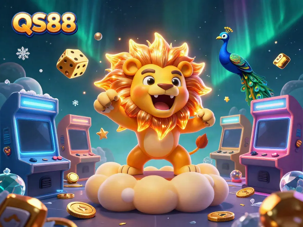Experience the thrill of QS88 with vibrant 3D casino characters and colorful game elements.
