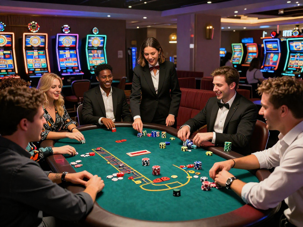 Partita emozionante ai migliori casino non AAMS con amici in tavolo da blackjack.