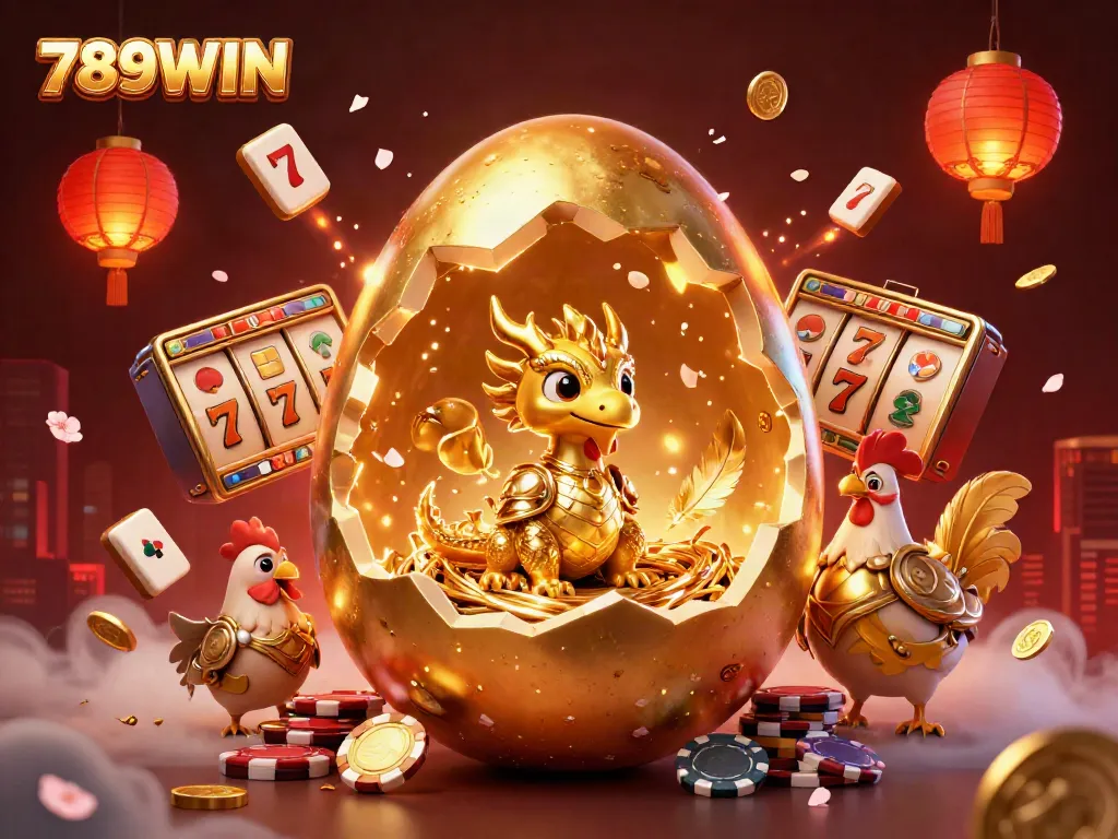 Join the excitement at 789WIN with a stunning casino scene featuring a golden dragon and vibrant slot elements.
