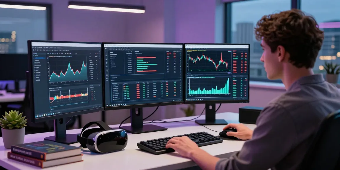 Developer analyzing multi-contract futures batch API data in a modern tech workspace.